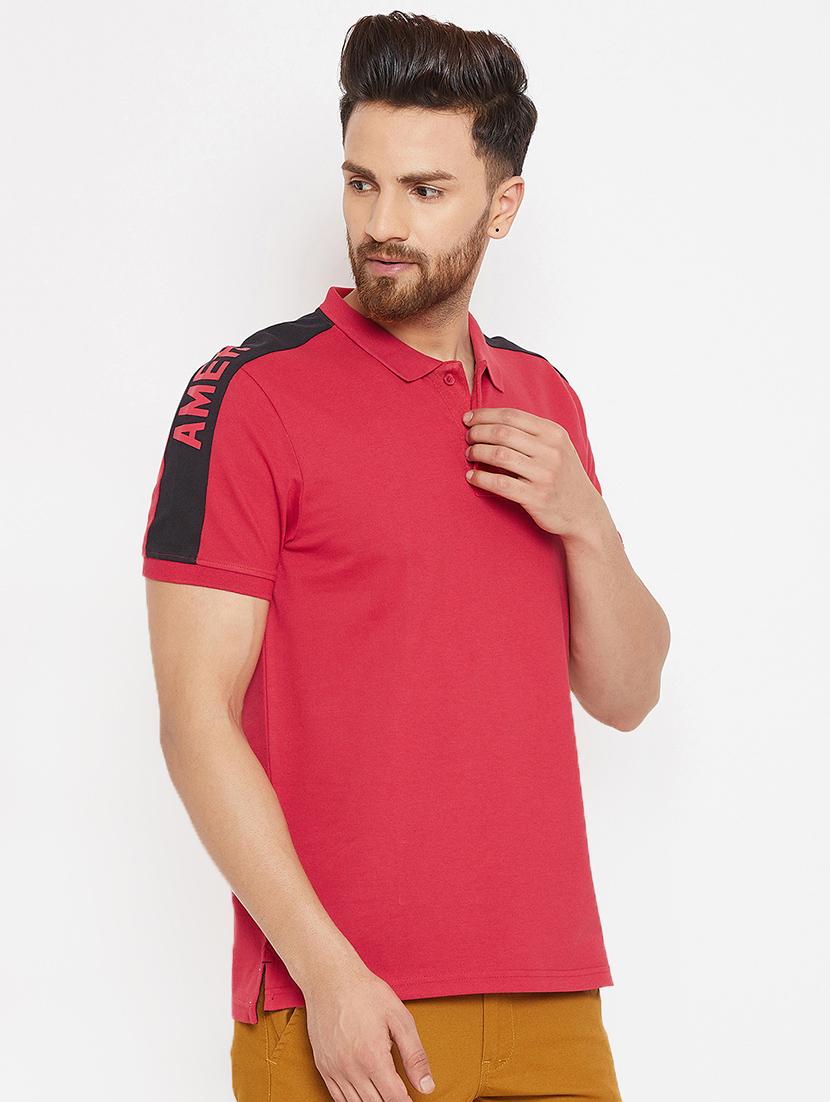 red solid polo tshirt - 16298334 - Standard Image - 1