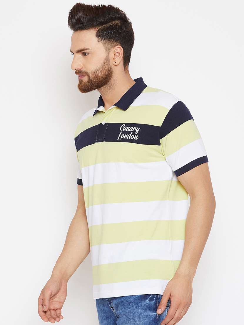 yellow striped polo t-shirt - 16298344 -  Standard Image - 1