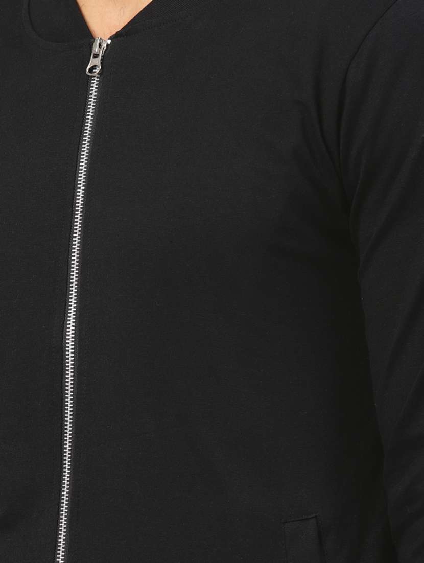 black solid casual jacket - 16298528 -  Standard Image - 4