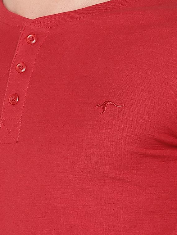 red regular fit solid t-shirt - 16299107 - Standard Image - 4