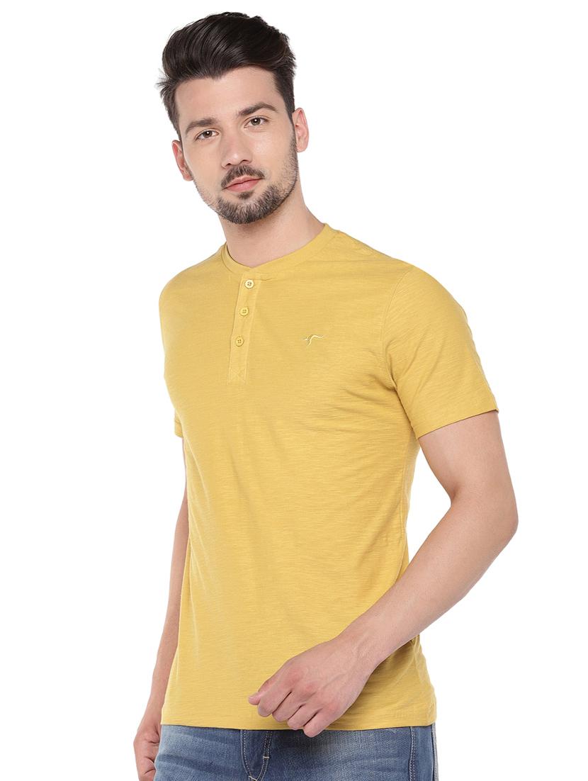 yellow regular fit solid t-shirt - 16299111 - Standard Image - 1