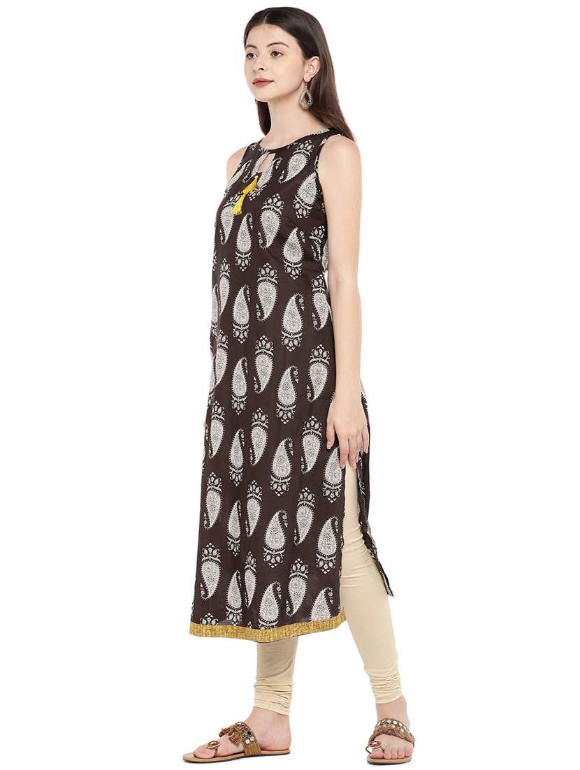 paisley print straight kurta - 16299138 -  Standard Image - 1