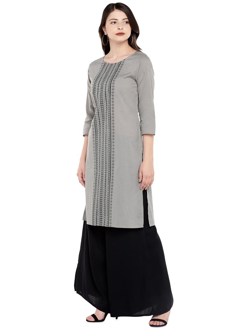 printed straight kurta - 16299166 - Standard Image - 1