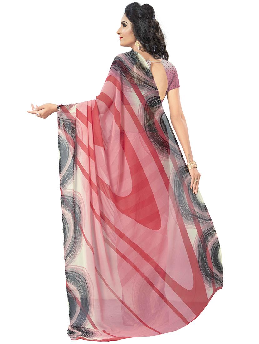 geometrical printed saree with blouse - 16300327 - Standard Image - 1