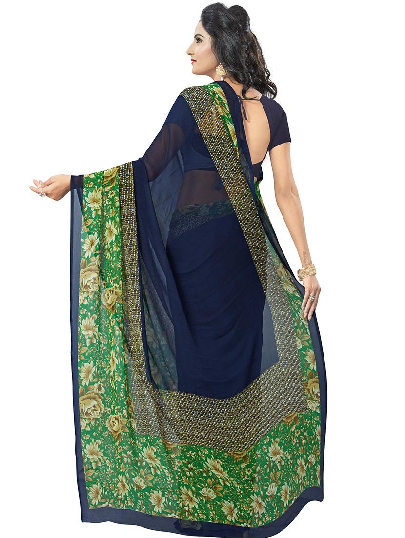floral printed saree with blouse - 16300328 -  Standard Image - 1