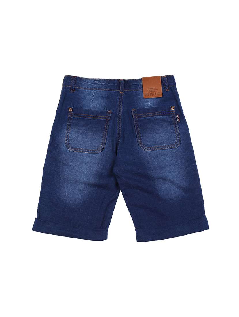 dark blue denim three fourth - 16301018 - Standard Image - 1