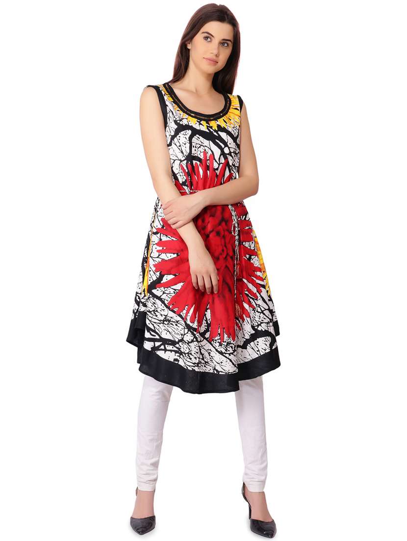 printed flared kurta