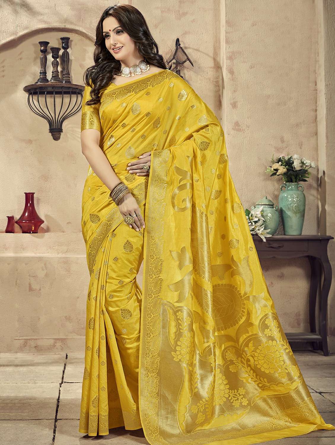  zari jacquard banarasi saree with blouse