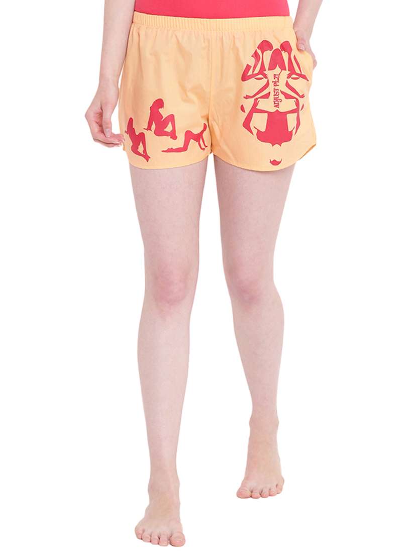 pocket patch graphic print shorts