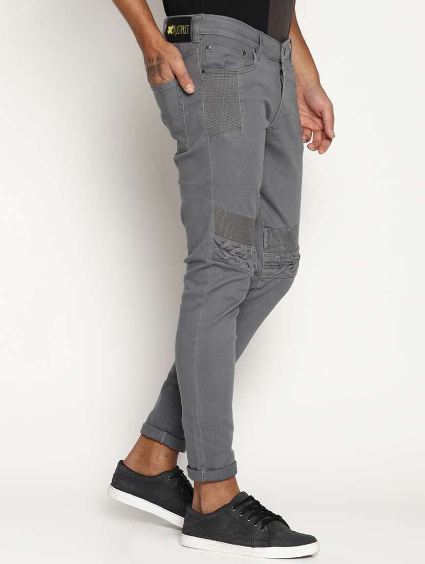 grey biker denim - 16302830 - Standard Image - 1