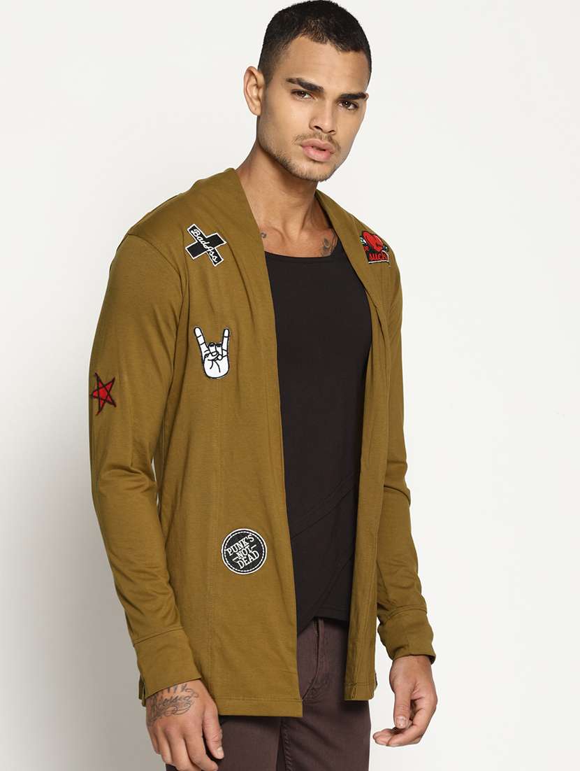 green printed shrug - 16302839 - Standard Image - 1