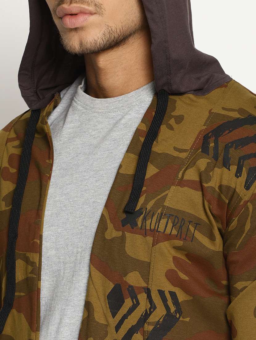 green camouflage printed shrug - 16302841 - Standard Image - 4