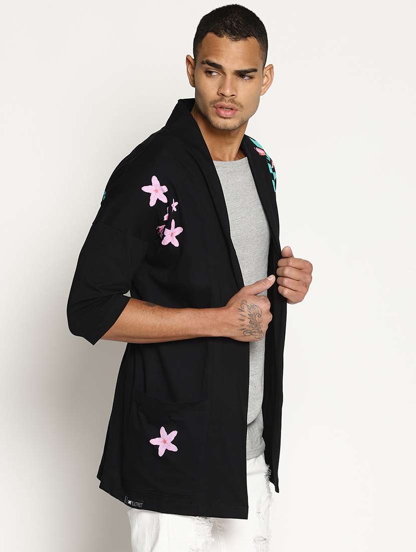 black floral printed shrug - 16302846 -  Standard Image - 1