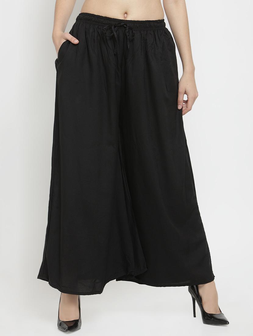 solid flared palazzo
