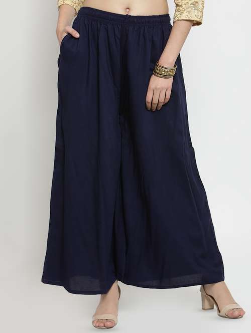 solid flared palazzo - 16305109 - Standard Image - 0