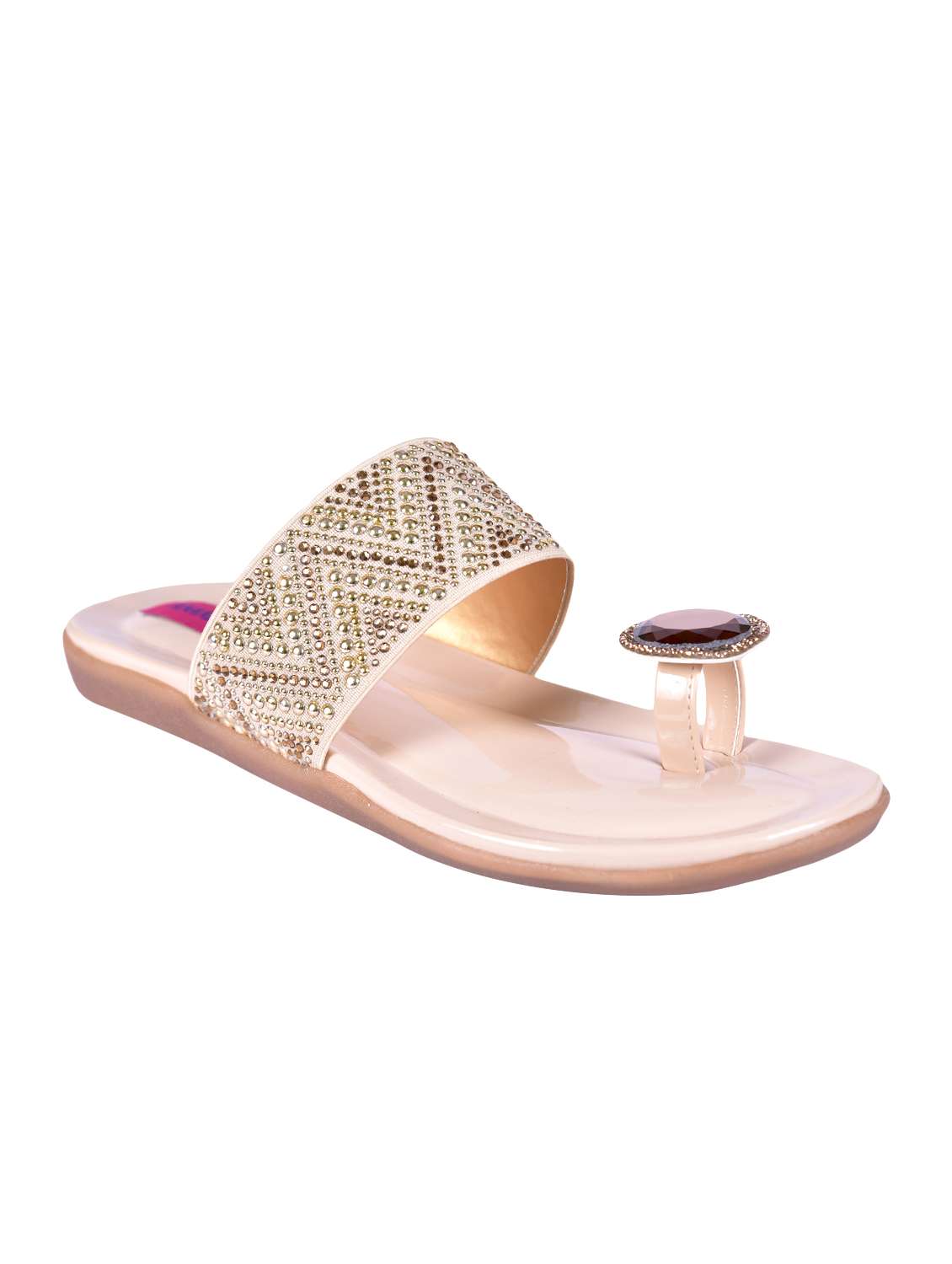 nude one toe sandals