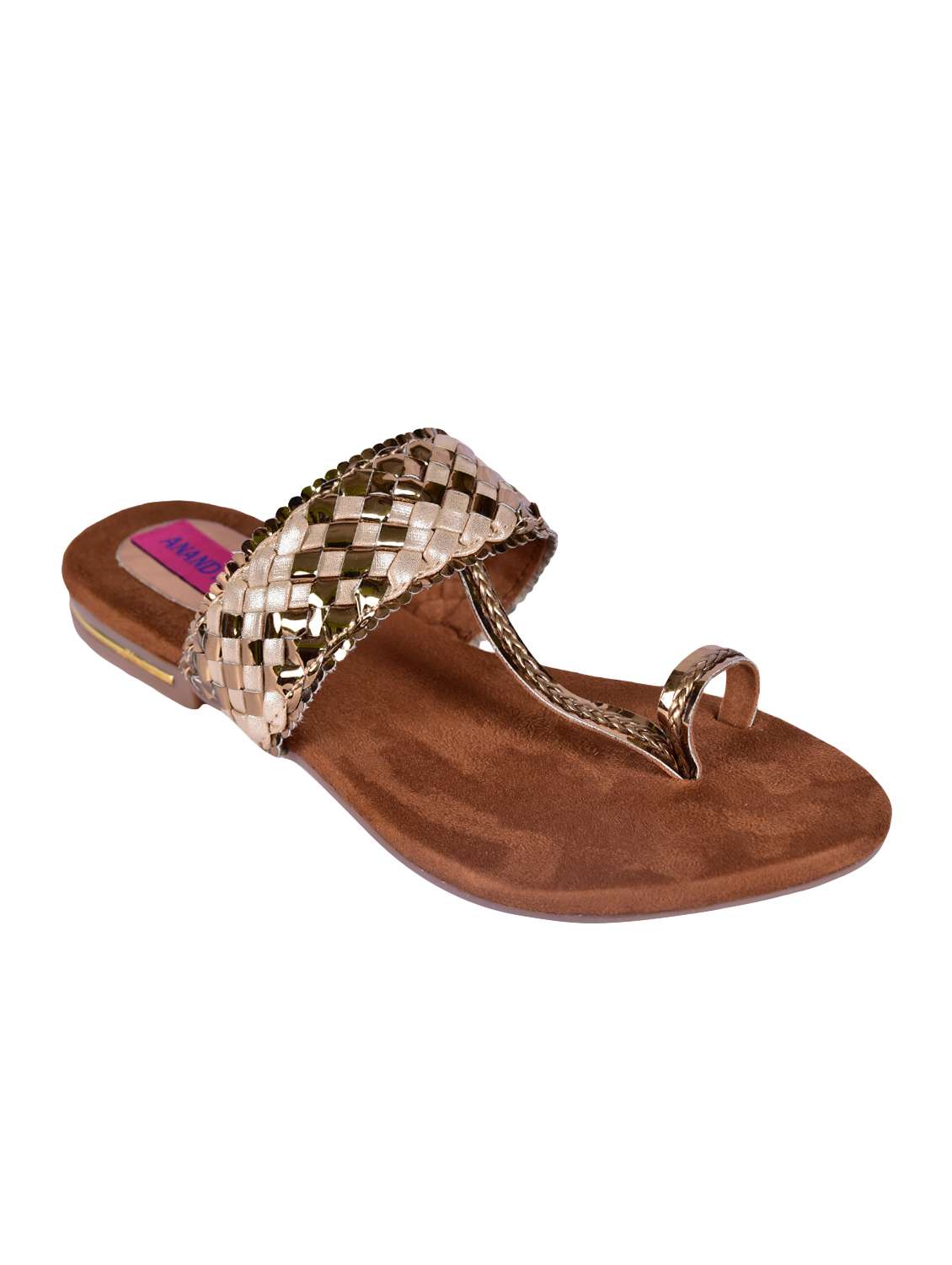 gold one toe sandals