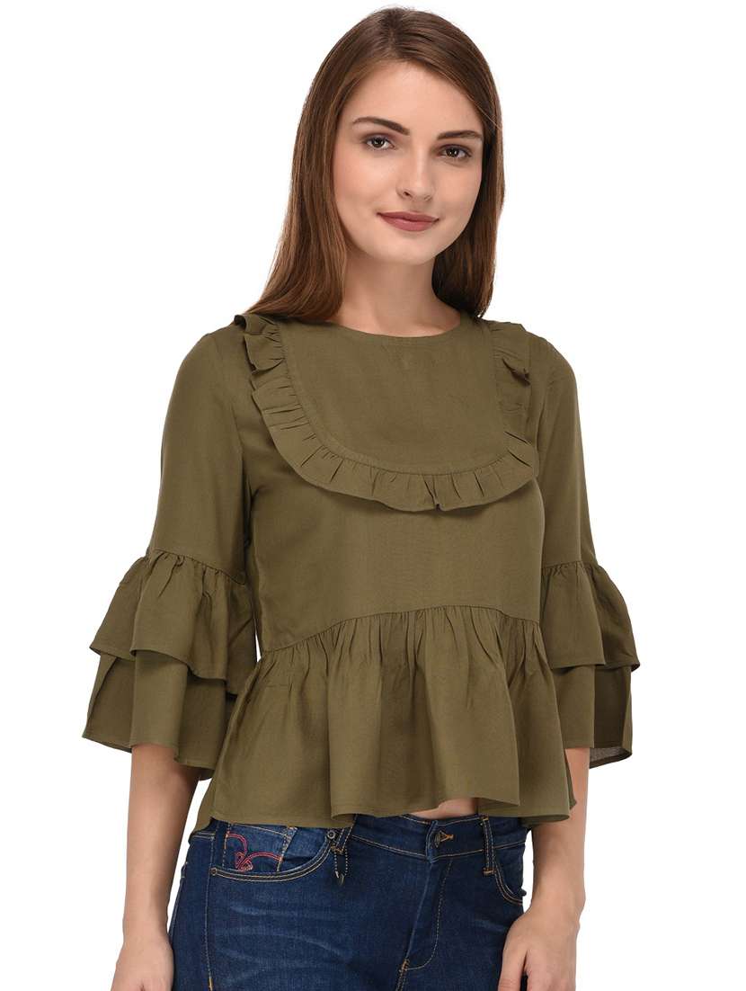 women's peplum round neck top - 16309043 -  Zoom Image - 0