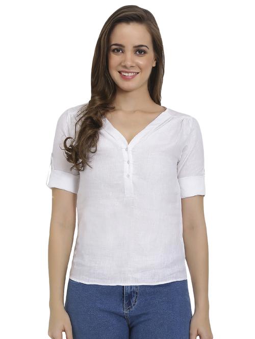 women's straight v neck top - 16312632 -  Standard Image - 0