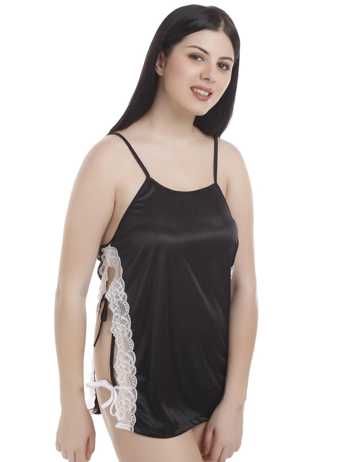 side tie up babydoll with g-string - 16314790 - Standard Image - 1