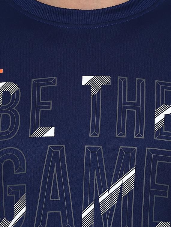 navy blue typographic chest printed sweatshirt - 16316400 - Standard Image - 4