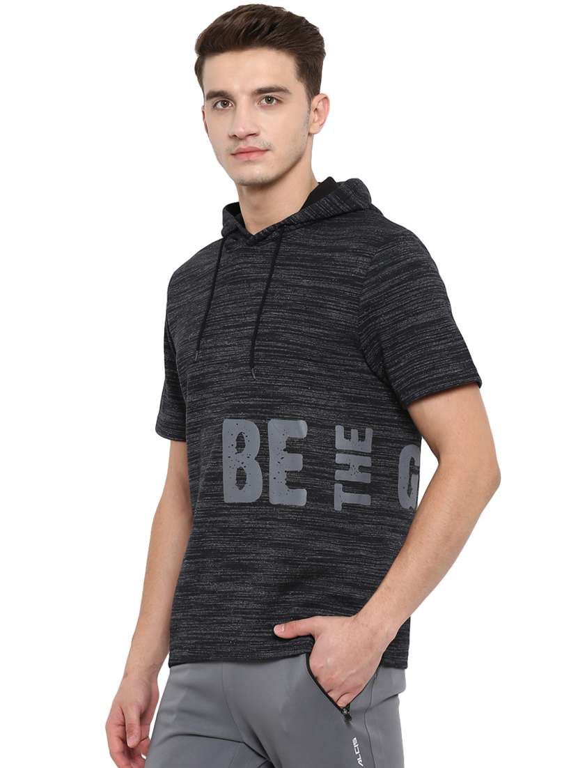 black typographic chest print t-shirt - 16316402 - Standard Image - 1