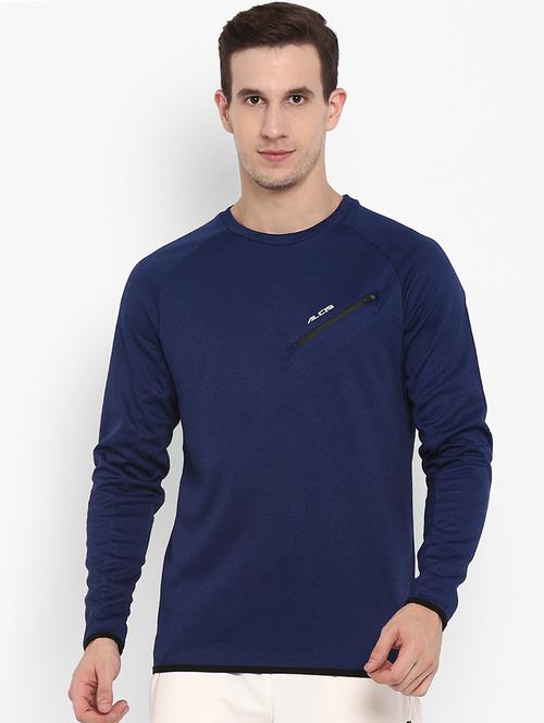 navy blue solid sweatshirt - 16316414 - Standard Image - 0