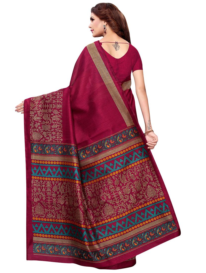 kalamkari printed saree with blouse - 16317079 - Standard Image - 1