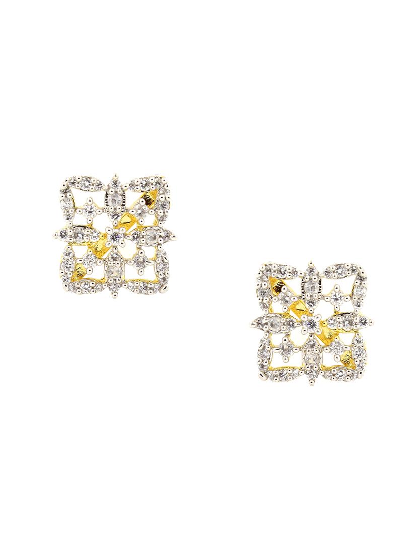 white brass studs earring - 16317360 -  Zoom Image - 0