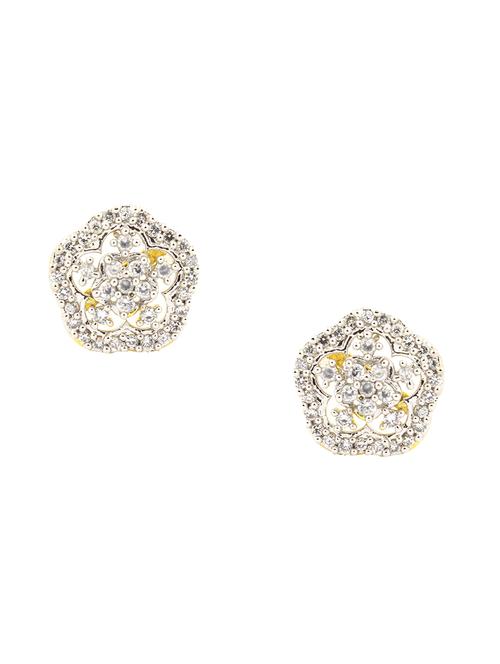 white brass studs earring - 16317365 -  Standard Image - 0