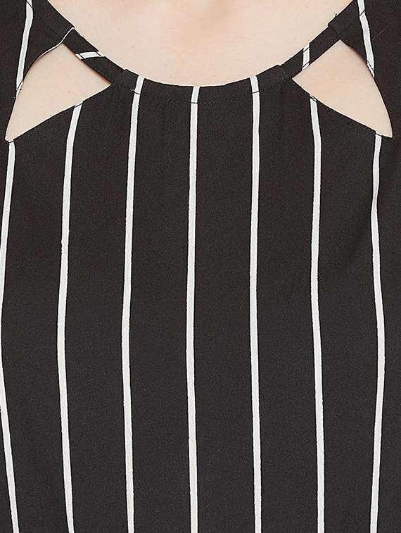 cut out detail striped romper  - 16319129 -  Standard Image - 4