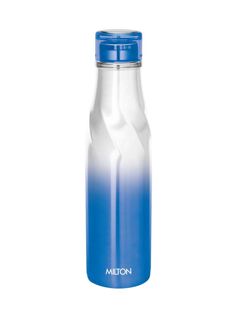 milton spiral-750 thermosteel hot & cold water bottle, blue, 710 ml