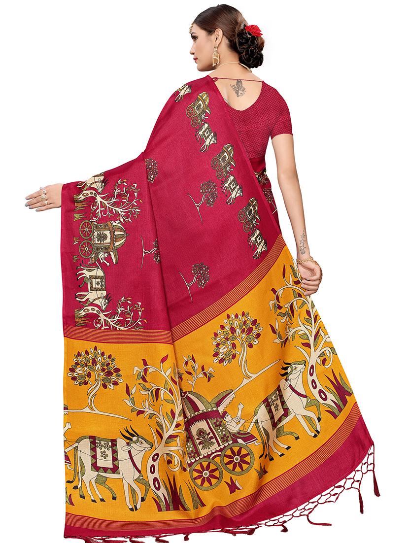 kalamkari printed saree with blouse - 16319204 -  Standard Image - 1