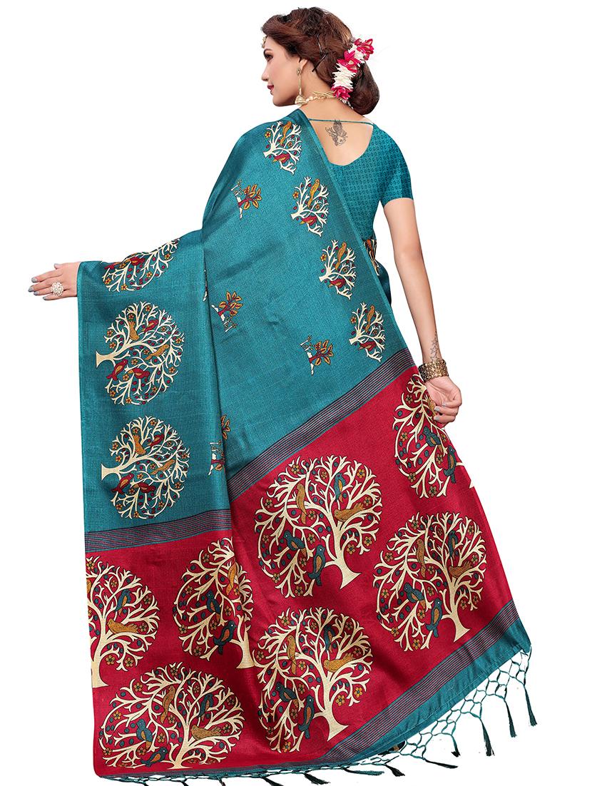 kalamkari printed saree with blouse - 16319215 - Standard Image - 1