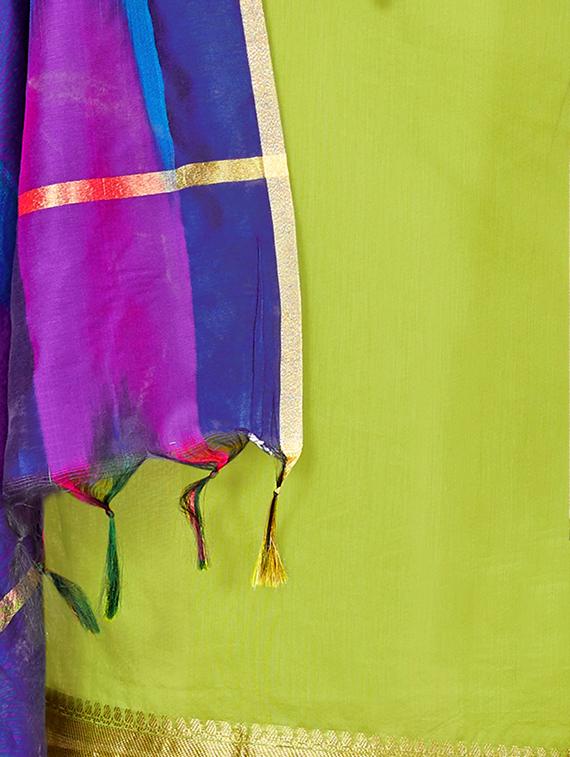 zari motifs unstitched churidaar suit - 16319782 - Standard Image - 1