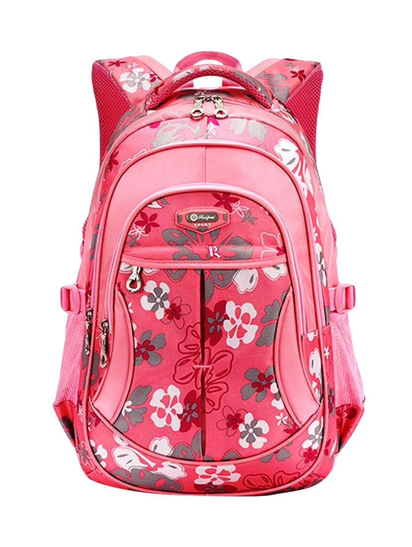 pink polyester regular backpack