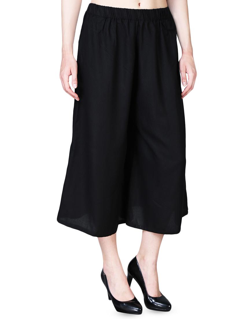 black rayon cullottes - 16322476 - Standard Image - 1