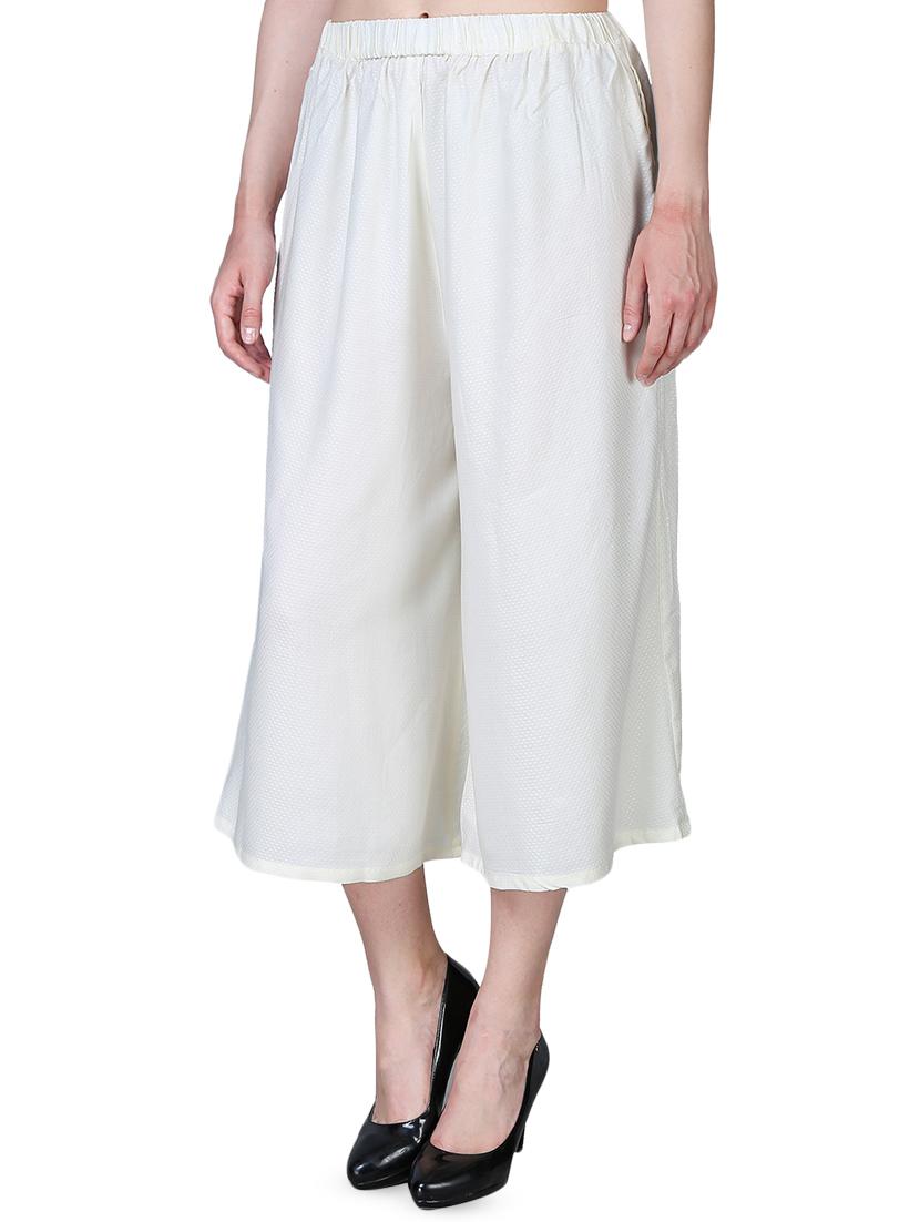 offwhite rayon cullottes  - 16322477 -  Standard Image - 1