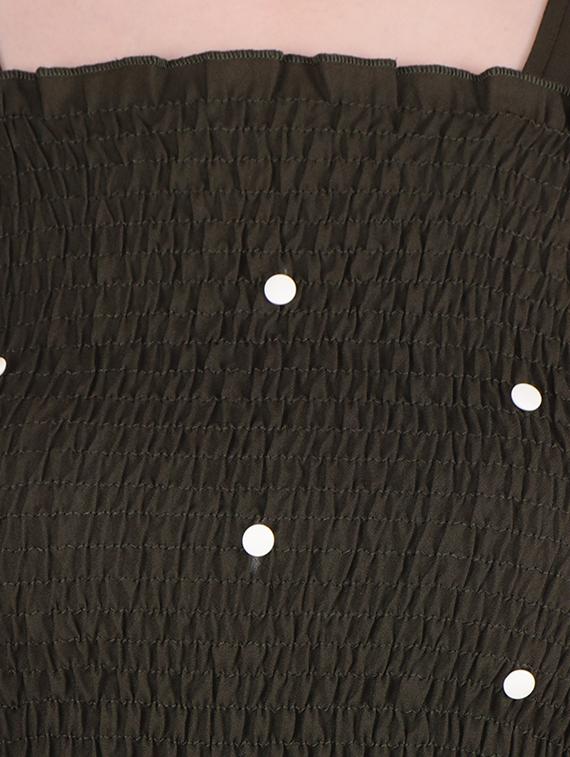 pearl embellished smocked a-line top - 16322753 - Standard Image - 4