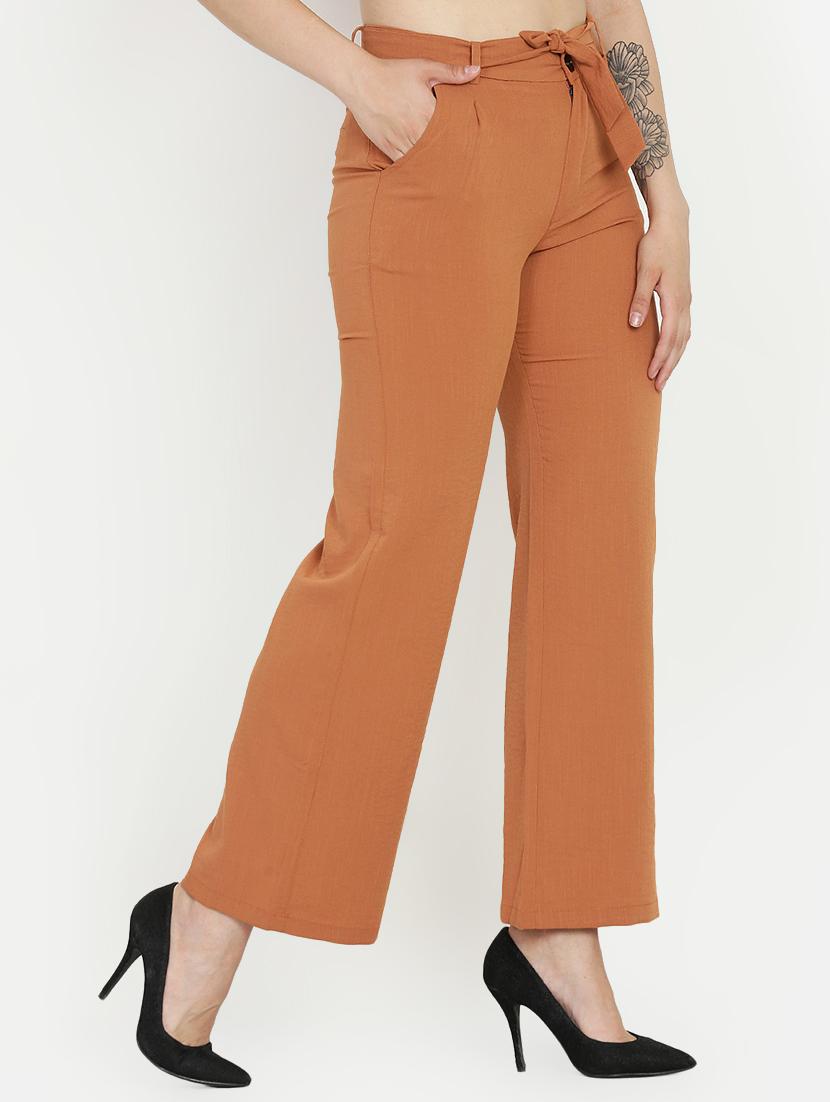 tie up flat front trousers - 16323029 - Standard Image - 1