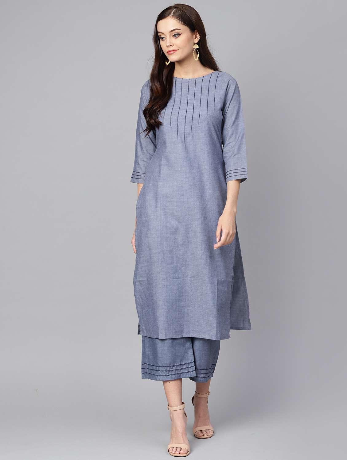solid straight kurta