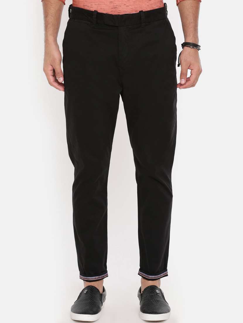 black solid chinos