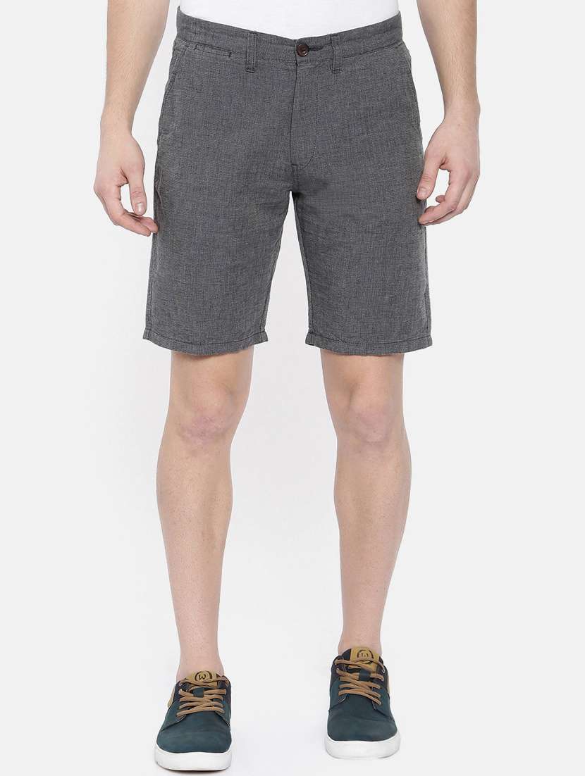 grey solid bermuda