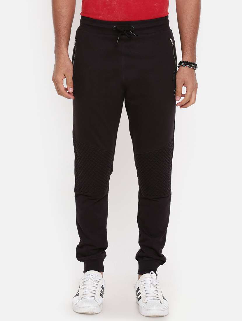 black solid joggers