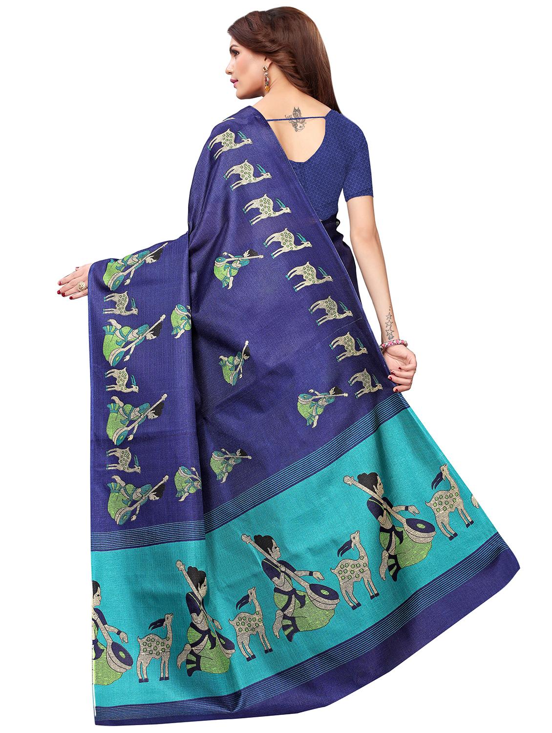 conversational print saree with blouse - 16326524 - Standard Image - 1