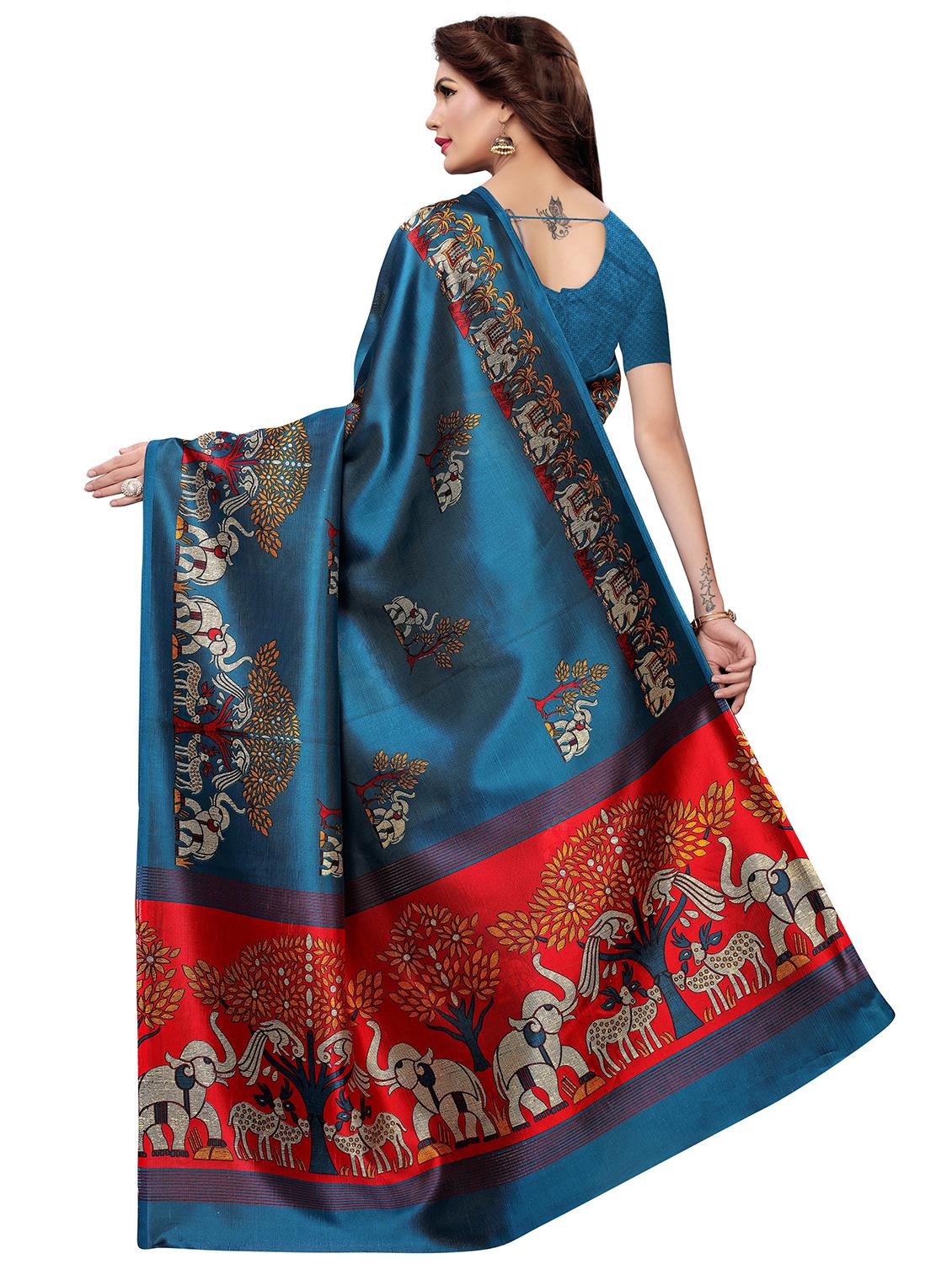 conversational print saree with blouse - 16326530 -  Standard Image - 1