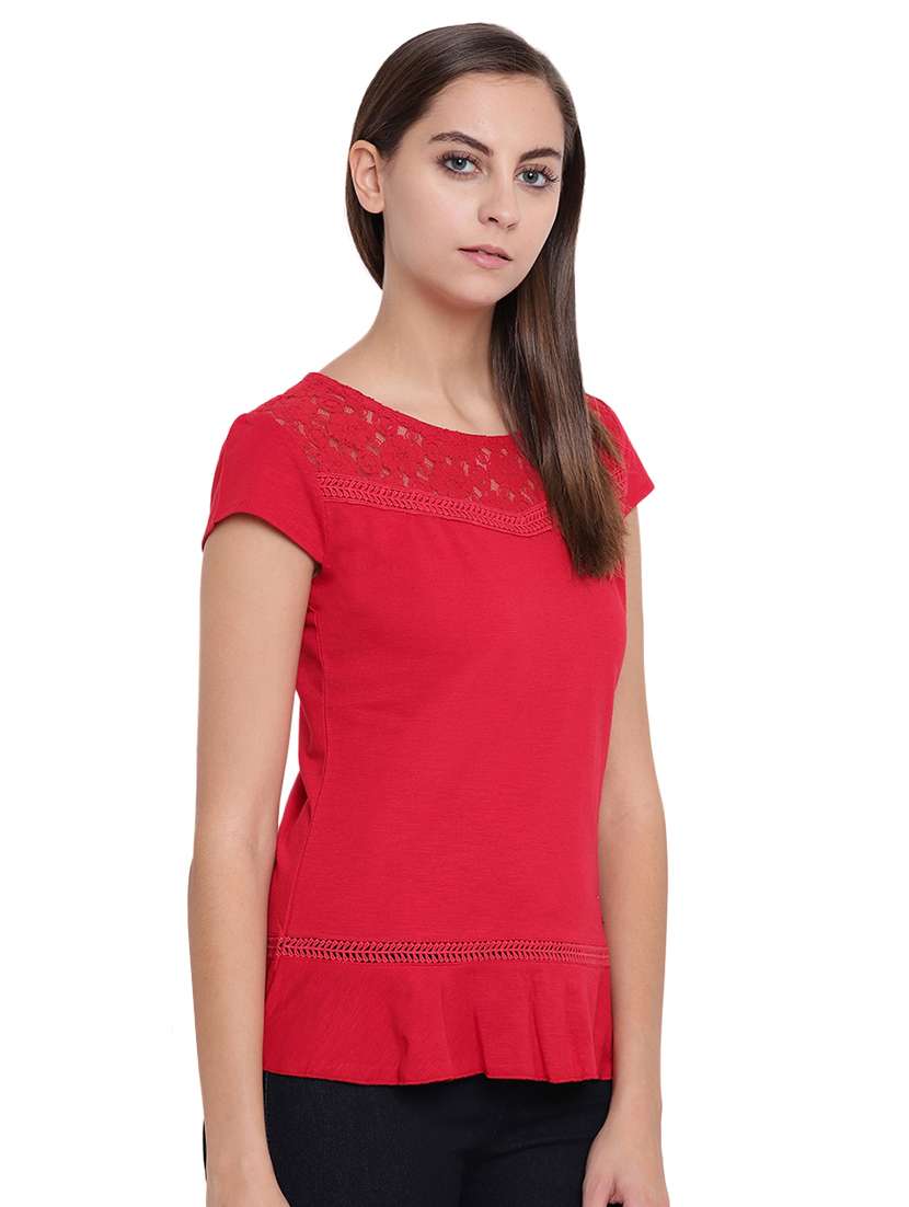 women's straight round neck top - 16328106 -  Standard Image - 1