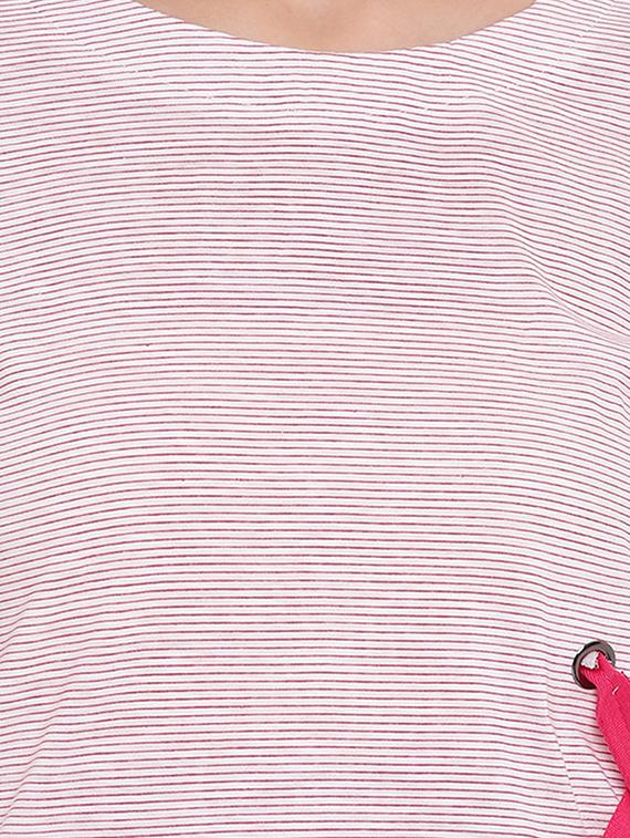 lace up detail striped top - 16328130 - Standard Image - 4