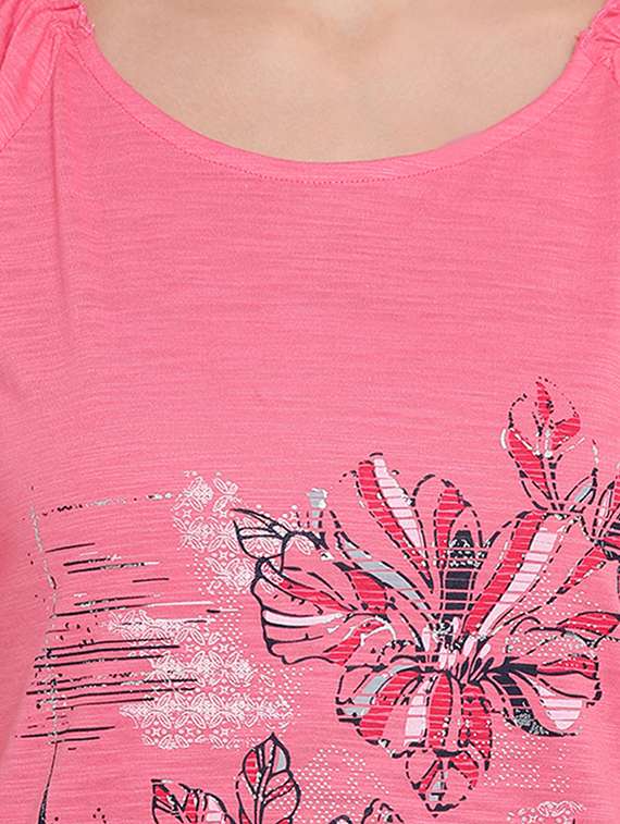 round neck floral top - 16328142 -  Standard Image - 4