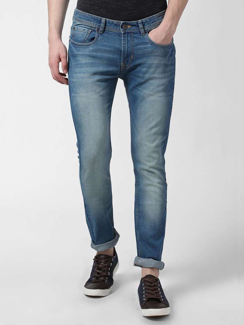 blue heavy washed jeans
